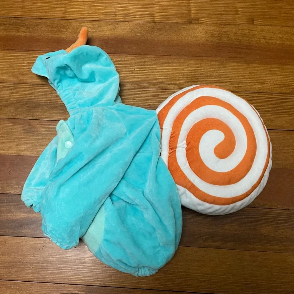 Turquoise & Orange Snail Baby Costume Size 6-12 Months